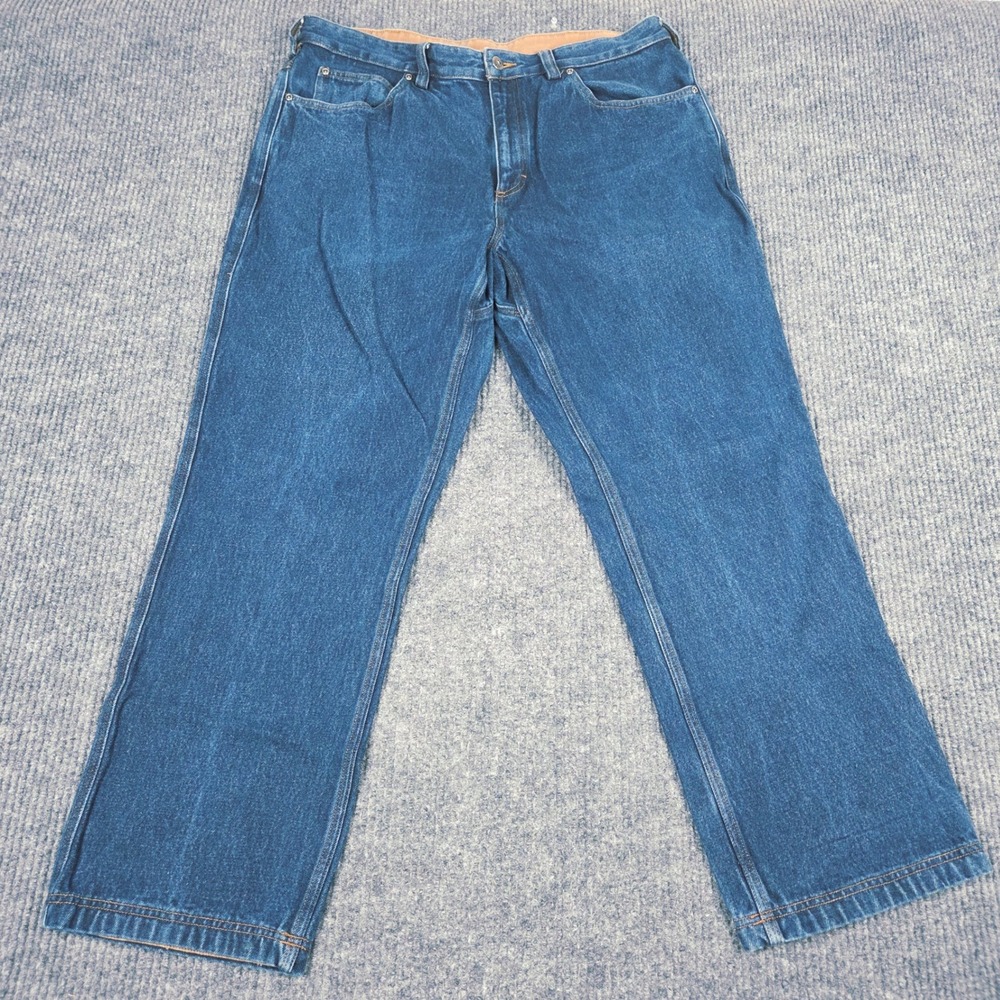 Duluth Trading Co Ballroom Blue Jeans Mens 38x30 Straight Leg Cotton Denim 26628